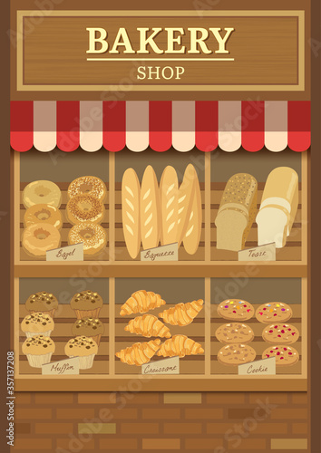 Bakery cafe display on vintage shop