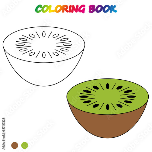 coloring book.  Coloring  page to educate preschool kids .  Game for preschool kids.  Vector cartoon  illustration, worksheet.