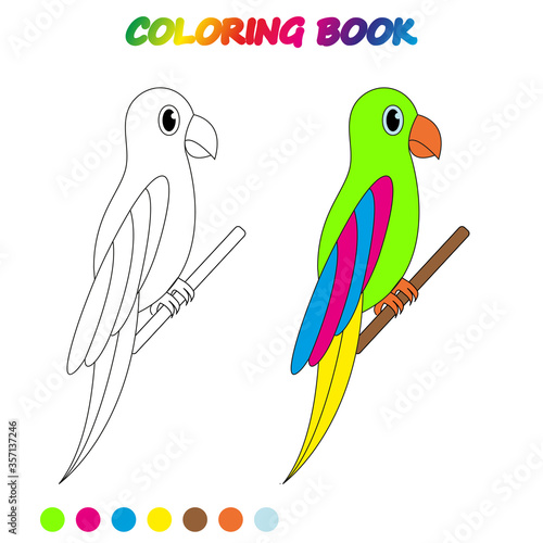 coloring book.  Coloring  page to educate preschool kids .  Game for preschool kids.  Vector cartoon  illustration, worksheet.