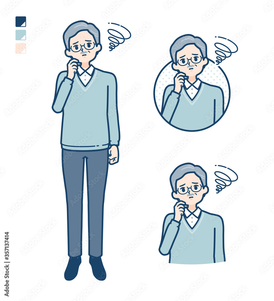 simple senior man_Be-troubled simple senior man_Be-troubled