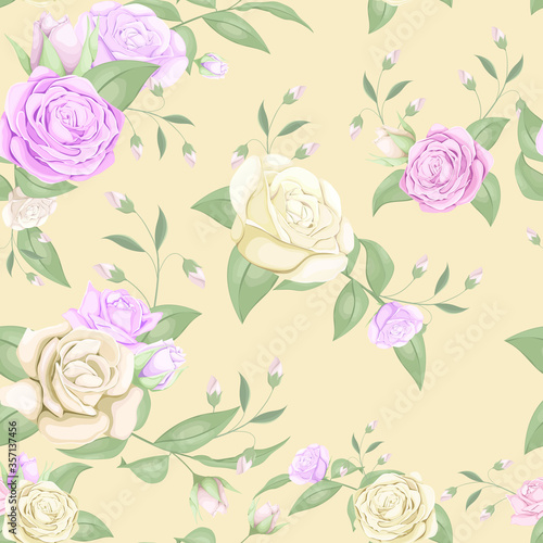 beautifull rose seamless textile and wallpaper pattern vector design