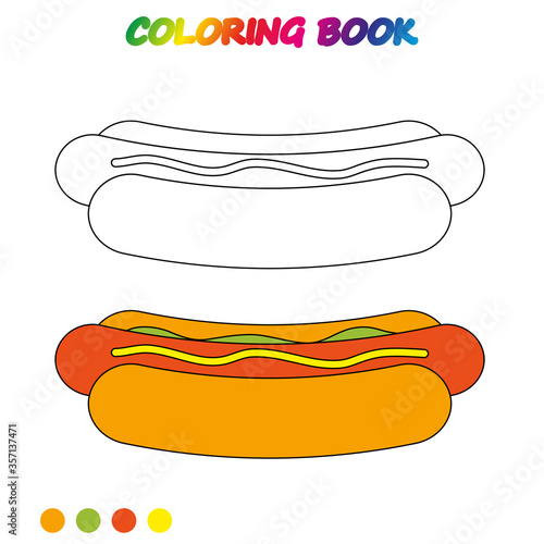 coloring book.  Coloring  page to educate preschool kids .  Game for preschool kids.  Vector cartoon  illustration, worksheet.