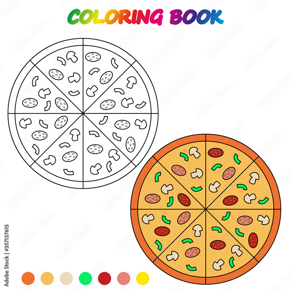 coloring book.  Coloring  page to educate preschool kids .  Game for preschool kids.  Vector cartoon  illustration, worksheet.