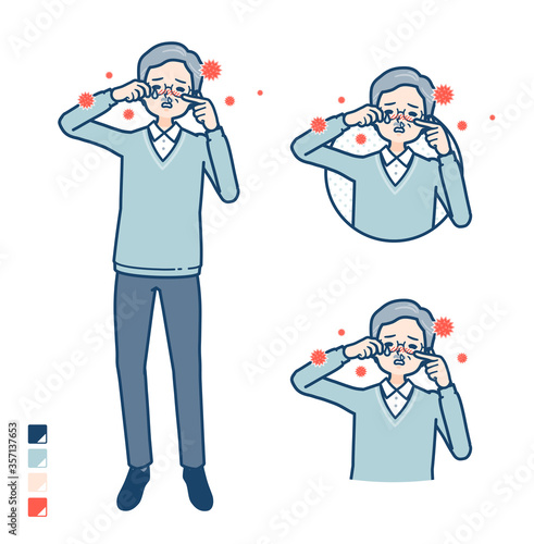 simple senior man_hay fever