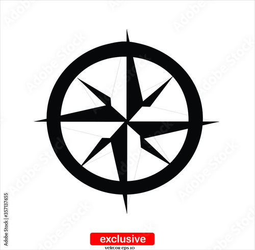 compas  icon. icon.Flat design style vector illustration for graphic and web design.	
