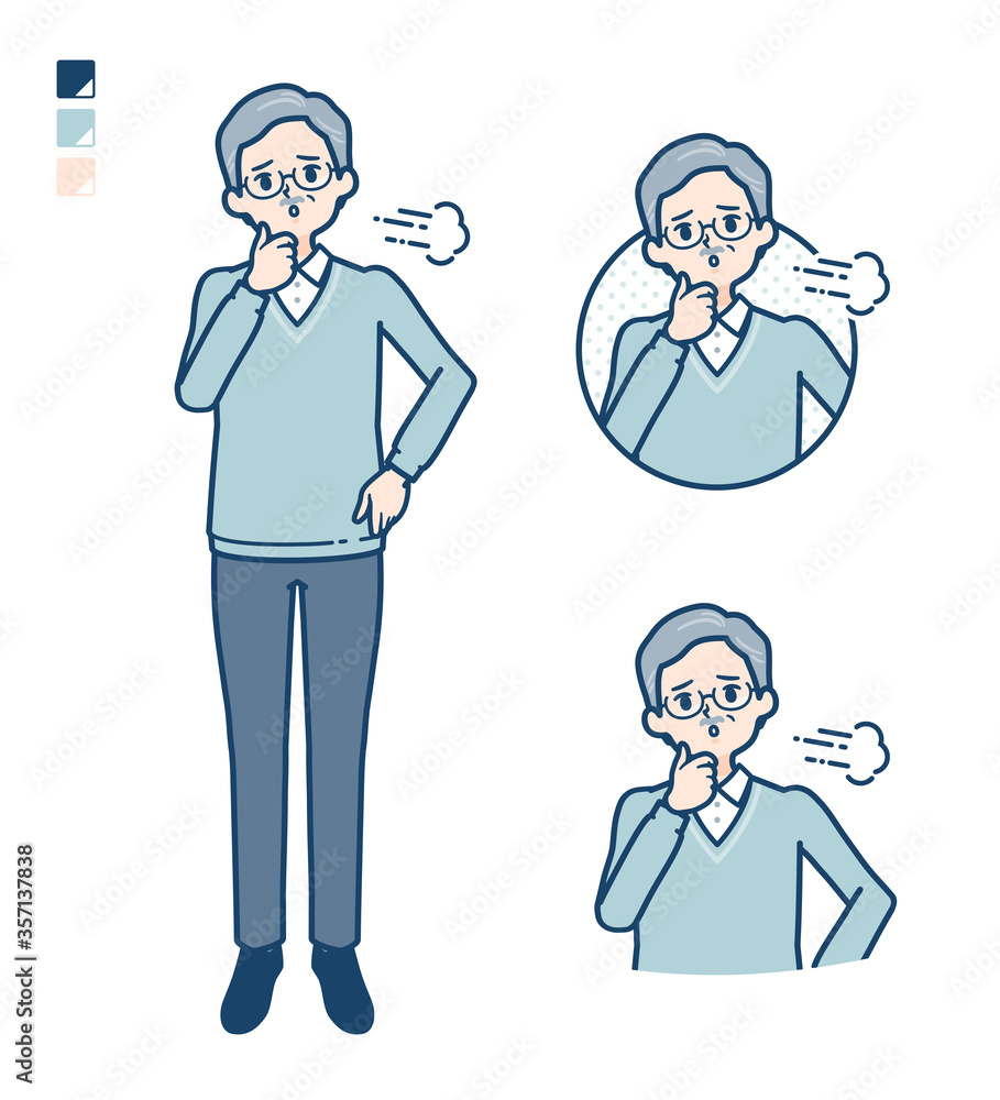 simple senior man_sigh