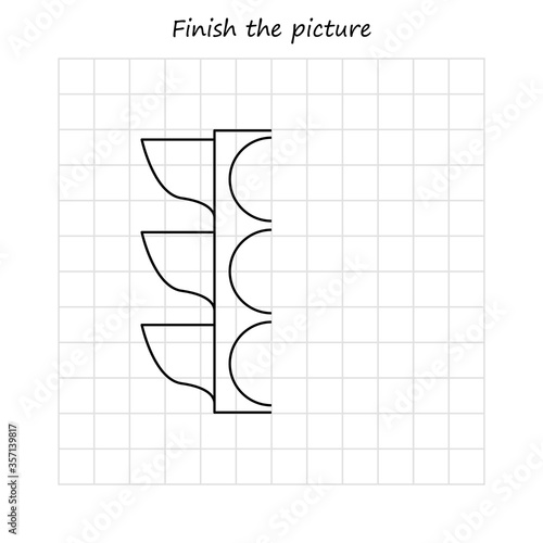 copy and coloring the picture, educational game for preschool