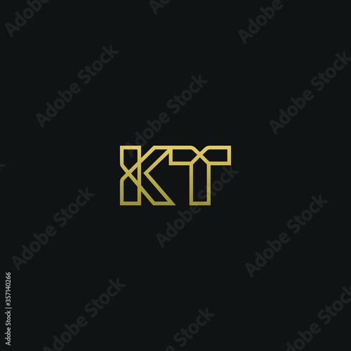 Creative modern elegant trendy unique artistic KT TK K T initial based letter icon logo