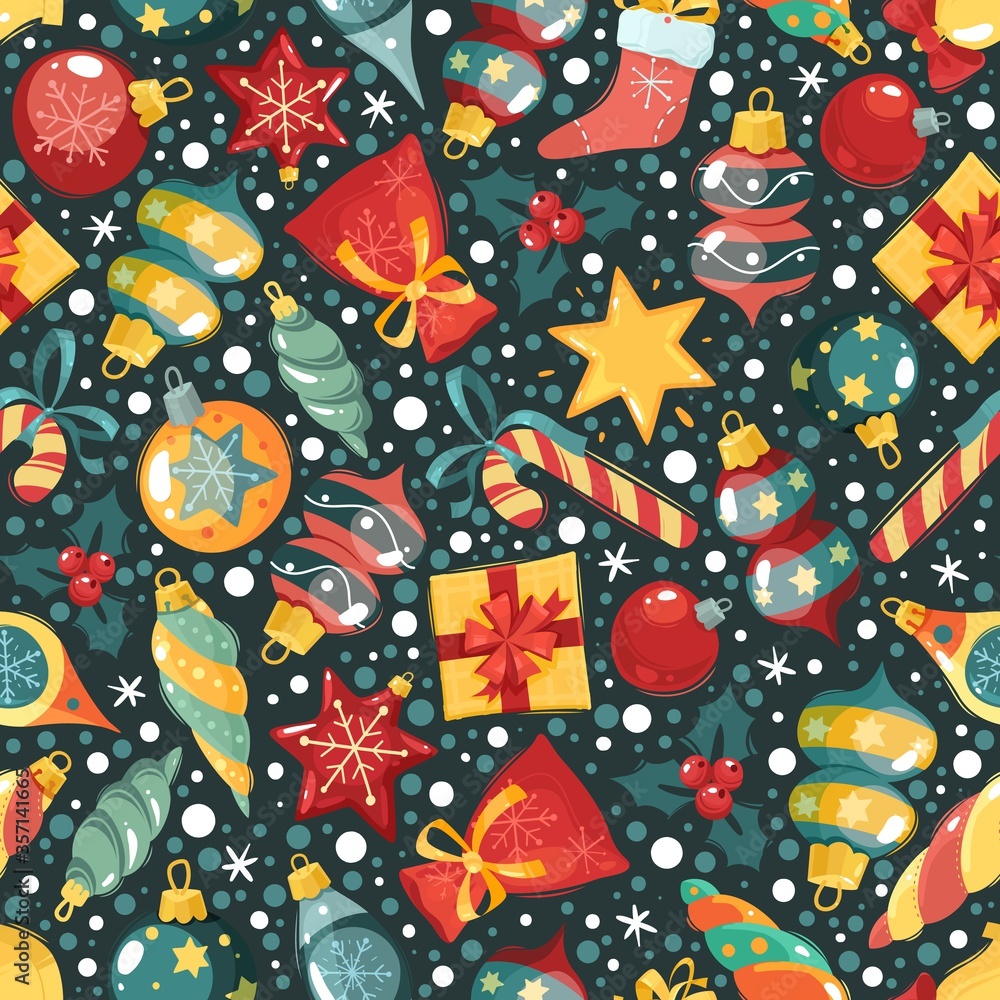Naklejka premium Christmas seamless pattern
