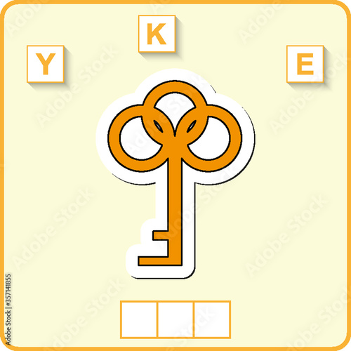 worksheet for preschool kids/ Words puzzle educational game for children. Place the letters in right order.