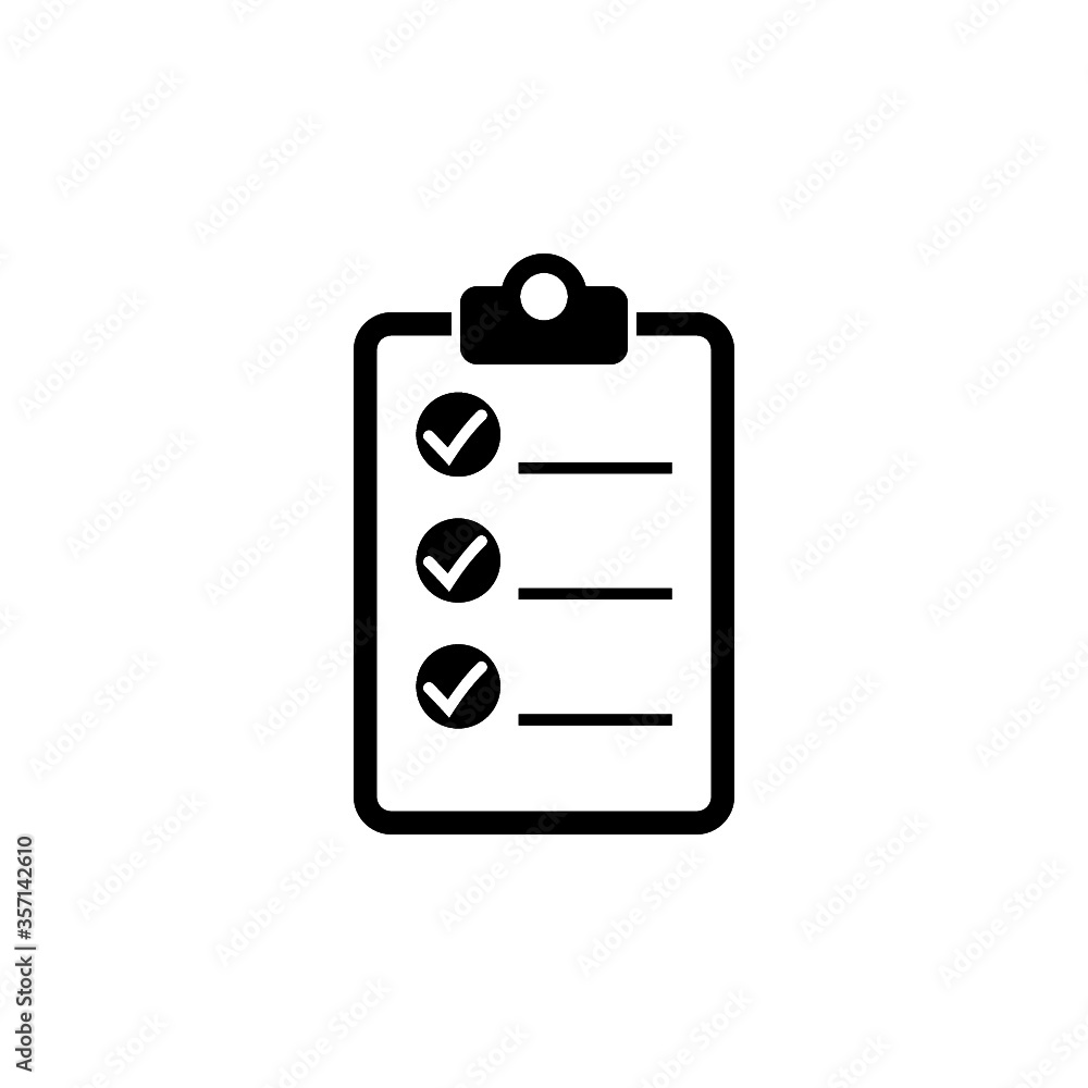 Check list icon isolated on white background Check list icon isolated on white background