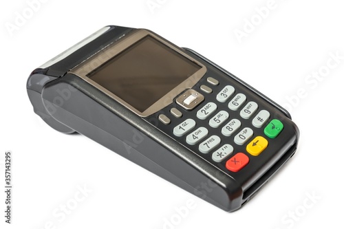 Payment terminal isolated on white background