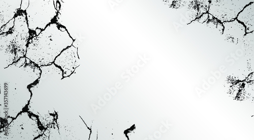 Cracked areas on white surface. Earthquake background.