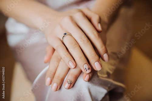 Wedding manicure. The idea of       manicure.