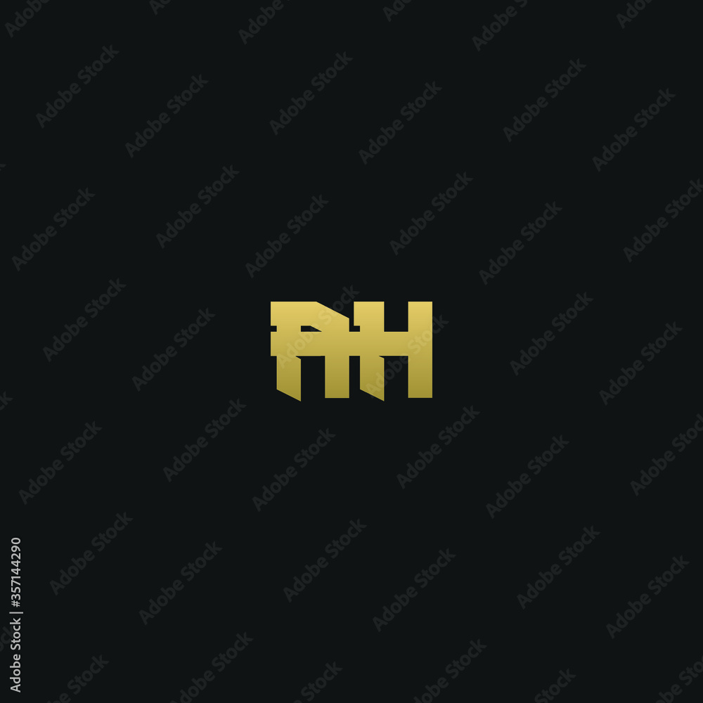 Obraz premium Creative modern elegant trendy unique artistic AH HA H A initial based letter icon logo
