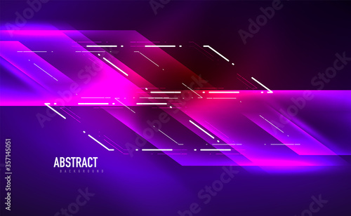 Dynamic neon shiny abstract background. Trendy abstract layout template for business or technology presentation, internet poster or web brochure cover, wallpaper