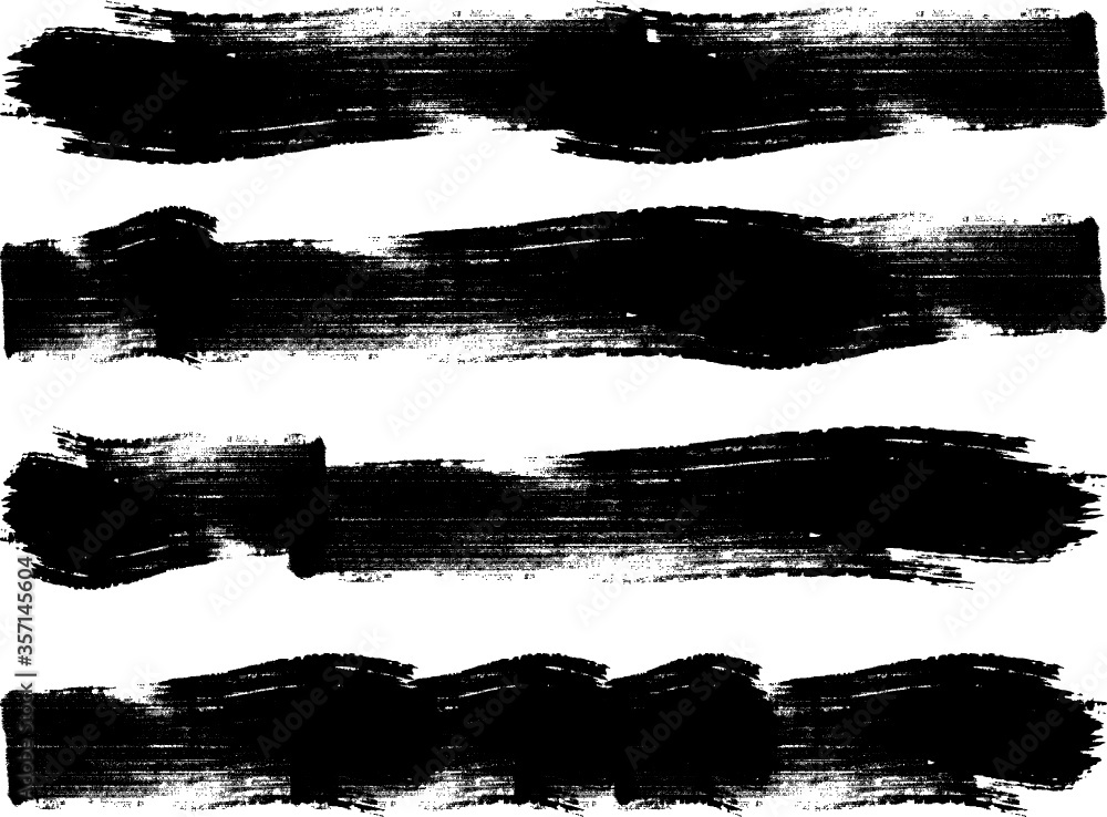 Grunge Paint stripe . Vector brush Stroke . Distressed banner . Black isolated paintbrush collection . Modern Textured shape . Dry border in Black . Grunge Paint stripe . Vector brush Stroke . Distressed banner . Black isolated paintbrush collection . Modern Textured shape . Dry border in Black .