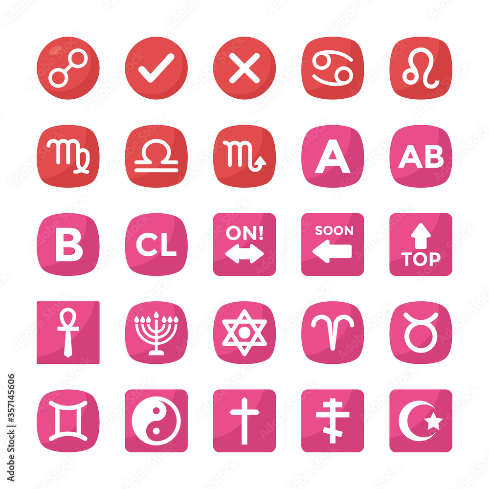 Flat Icons Collection Of Symbols Flat Icons Collection Of Symbols