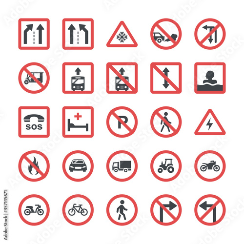 Symbols Icons Collection In Flat Design 