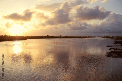 lake at sunset