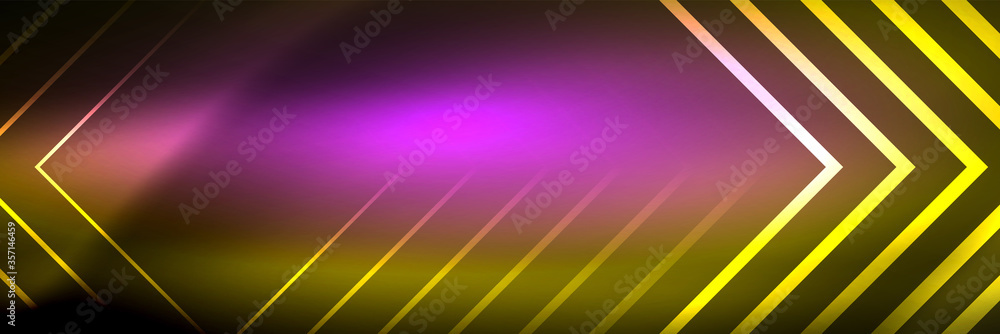 Shiny neon glowing techno lines, hi-tech futuristic abstract background template with square shapes Shiny neon glowing techno lines, hi-tech futuristic abstract background template with square shapes