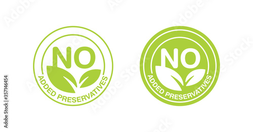 No added preservatives stamp - isolated vector icon for healthy food and cosmetics products packaging 