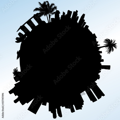 Planet Singapore vector illustration.