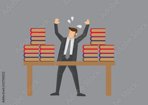 Overwhelming Workload Vector Cartoon Illustration