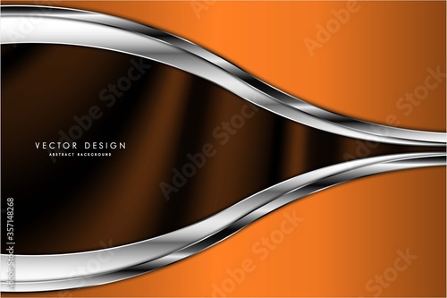 Abstract background luxury of orange metallic modern design vector illustration.