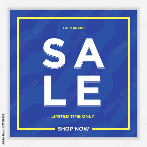 Modern and Unique Social Media Banner Template for Promotion and Digital Marketing. Promotional Square Web Banner for Social Media. Elegant and Simple Discount Promo Ads