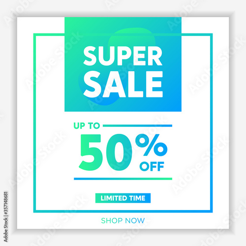 Modern and Unique Social Media Banner Template for Promotion and Digital Marketing. Promotional Square Web Banner for Social Media. Elegant and Simple Discount Promo Ads
