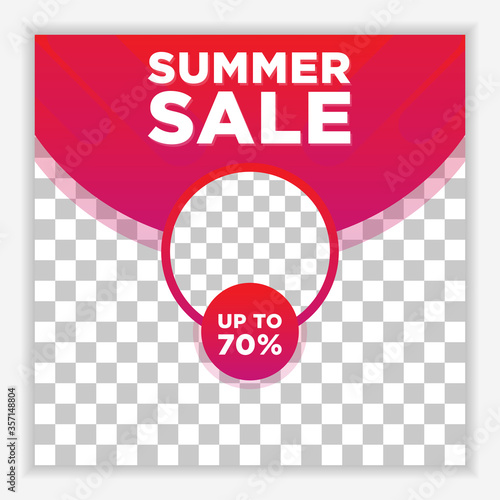 Modern and Unique Social Media Banner Template for Promotion and Digital Marketing. Promotional Square Web Banner for Social Media. Elegant and Simple Discount Promo Ads