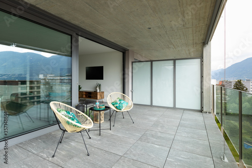 Fotografie, Obraz Large terrace of a luxury apartment