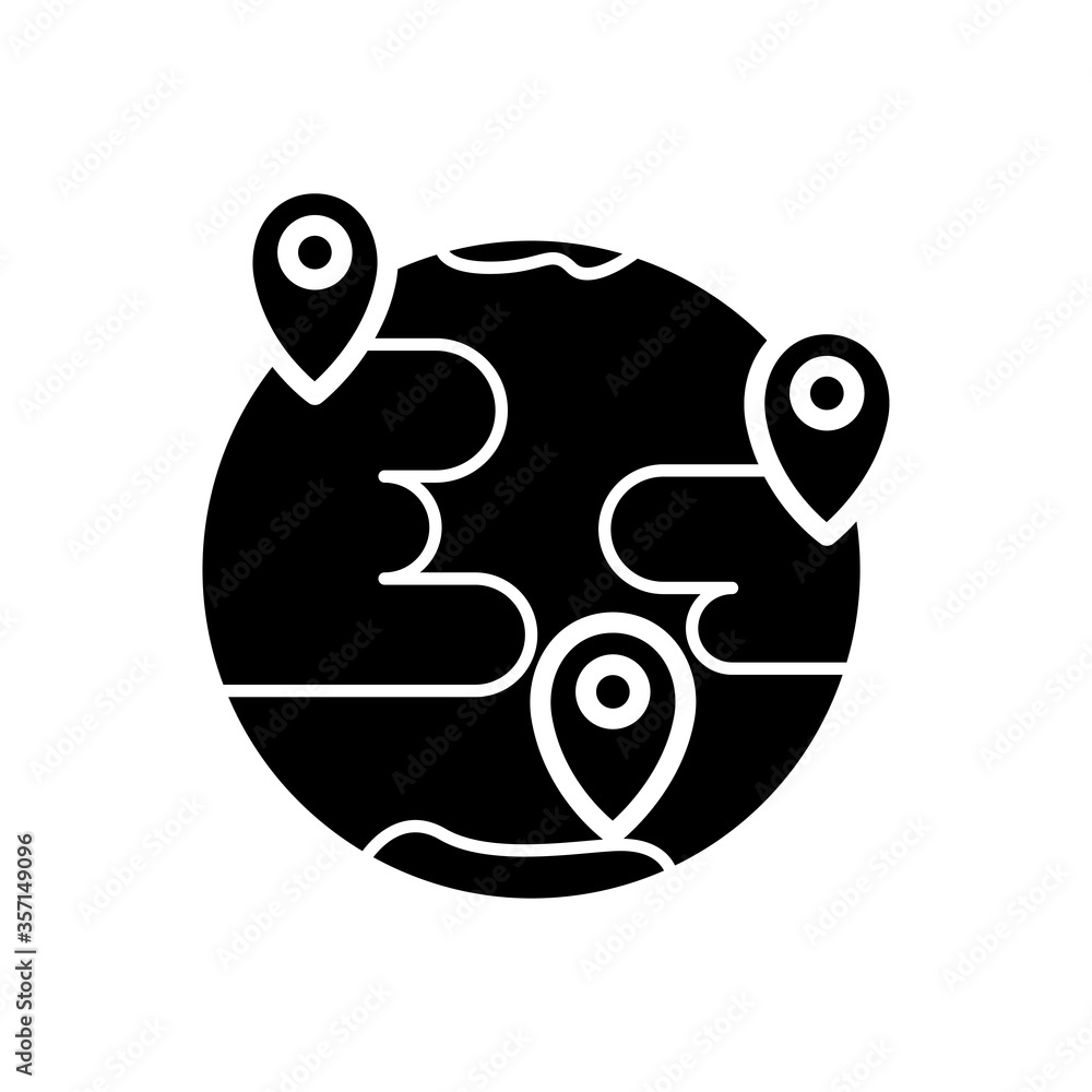 Team work. Remote interaction black icon on white background Team work. Remote interaction black icon on white background