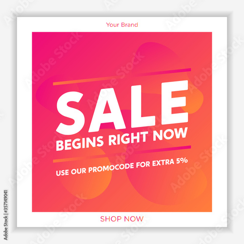 Modern and Unique Social Media Banner Template for Promotion and Digital Marketing. Promotional Square Web Banner for Social Media. Elegant and Simple Discount Promo Ads
