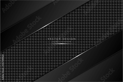  Metallic of black with carbon fiber dark space technology concept vector illustration.