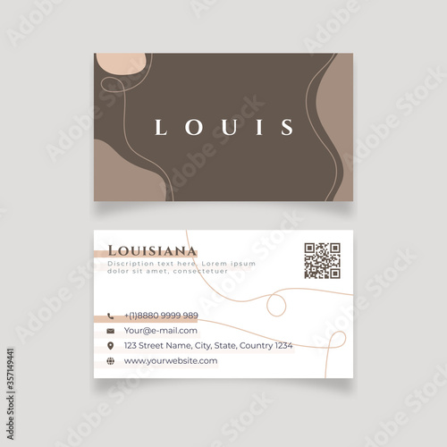 Minimalist brown chocolate abstract design business card template