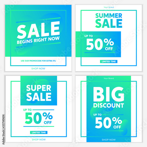 Modern and Unique Social Media Banner Template for Promotion and Digital Marketing. Promotional Square Web Banner for Social Media. Elegant and Simple Discount Promo Ads