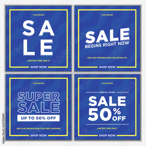 Modern and Unique Social Media Banner Template for Promotion and Digital Marketing. Promotional Square Web Banner for Social Media. Elegant and Simple Discount Promo Ads