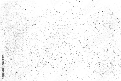 Distressed black texture. Dark grainy texture on white background. Dust overlay textured. Grain noise particles. Rusted white effect. Grunge design elements. Vector illustration  EPS 10.