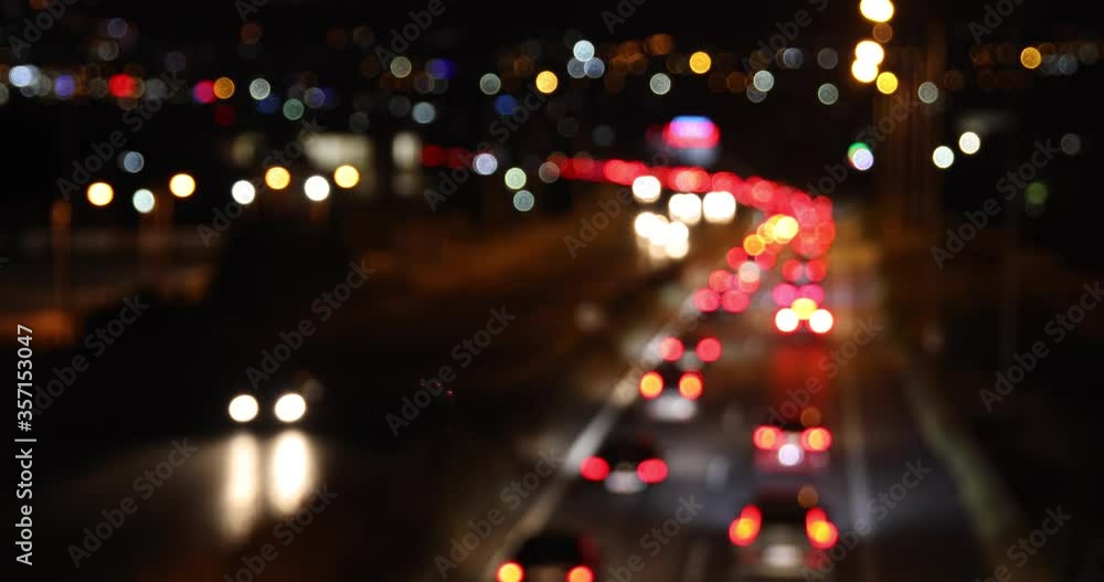 Blurred bokeh traffic on the road at night. Blurred bokeh traffic on the road at night.