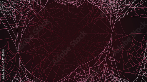 Spider Web On Dark Background Halloween Design Elements Spooky Scary Horror Decor Vector
