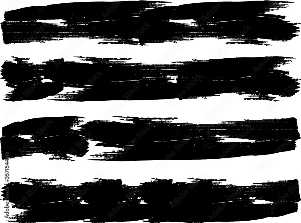 Grunge Paint stripe . Vector brush Stroke . Distressed banner . Black isolated paintbrush collection . Modern Textured shape . Dry border in Black . Grunge Paint stripe . Vector brush Stroke . Distressed banner . Black isolated paintbrush collection . Modern Textured shape . Dry border in Black .