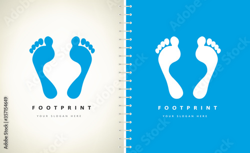 Footprint logo. Trace of the human foot. Imprint of the human foot.
