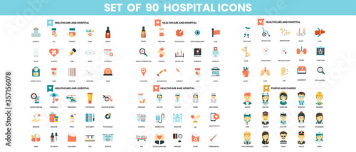 Hospital icons set for business