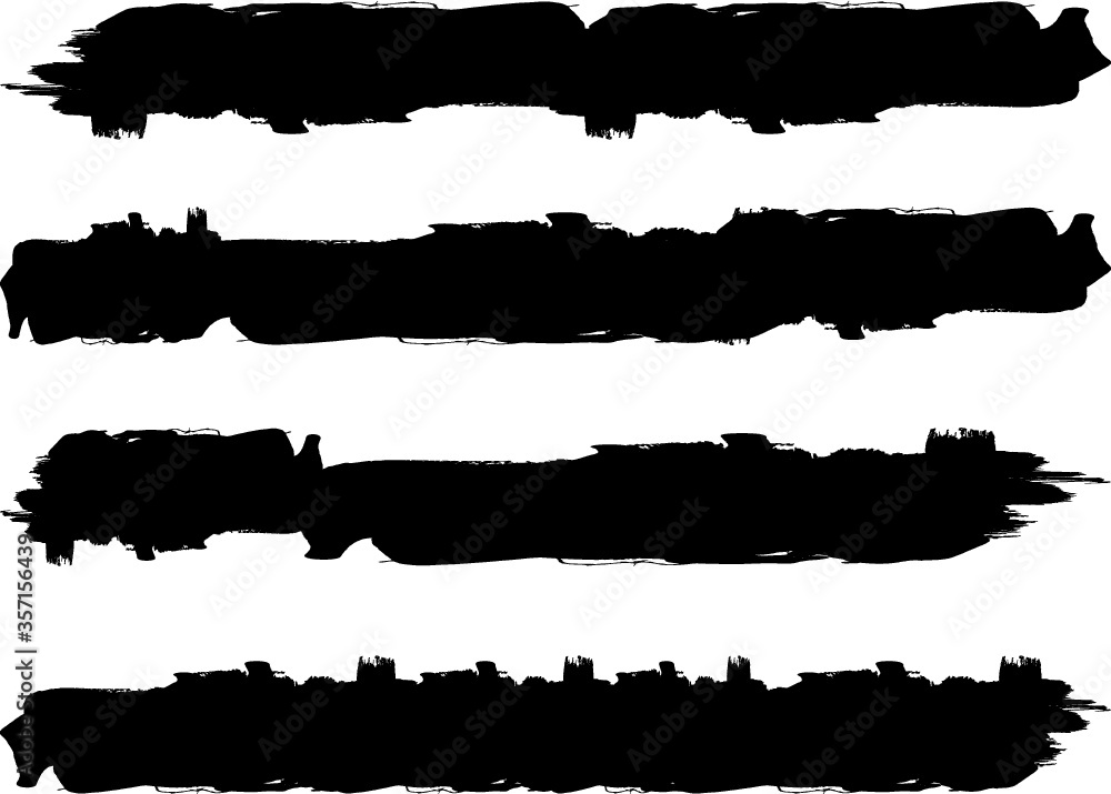Grunge Paint stripe . Vector brush Stroke . Distressed banner . Black isolated paintbrush collection . Modern Textured shape . Dry border in Black . Grunge Paint stripe . Vector brush Stroke . Distressed banner . Black isolated paintbrush collection . Modern Textured shape . Dry border in Black .