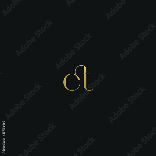 Creative modern elegant trendy unique artistic CT TC T C initial based letter icon logo.