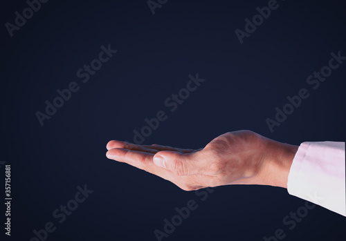 business male hand with start word , business concept , start up concept