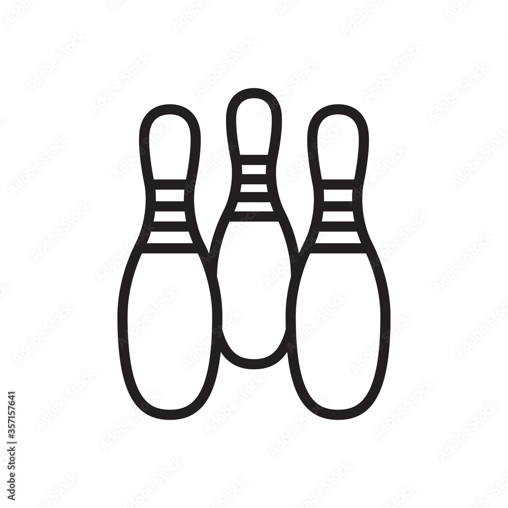 bowling pin icon line art design bowling pin icon line art design