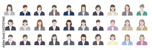 日本人、日系人のビジネスウーマンセット　年代別